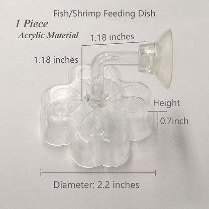 Aquarium Shrimp/Small Fish Feeding Dish Feeder Dish, Acrylic Material, Mini Size (Clover Shaped)