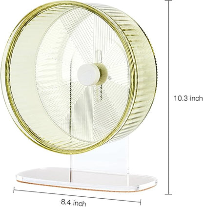 Super-Silent Hamster Exercise Wheel: Silent Spin Toys Hamster Running Wheels with Height Adjustable Stand for Hamsters Gerbils Mice Or Other Small Animals -8.5inch Green