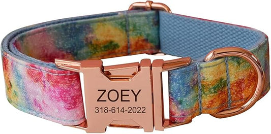 Custom Dog Collar with Names and Phone Number Engraved, Puppy Tags Personalized for Small Medium Large Pets