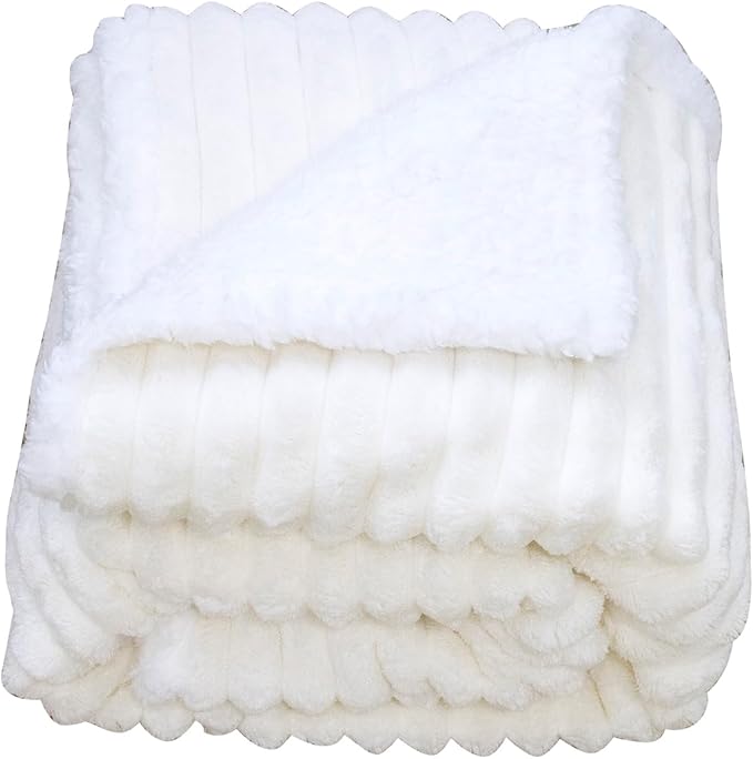 Waterproof Pet Blanket Soft Calming Dog Blanket Cozy Sherpa Fleece Blanket Reversible Furniture Protector Cover for Small Medium Large Dogs Cats Machine Washable, Cream 30x40 in