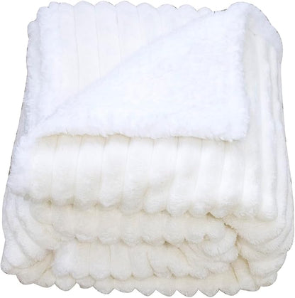 Waterproof Pet Blanket Soft Calming Dog Blanket Cozy Sherpa Fleece Blanket Reversible Furniture Protector Cover for Small Medium Large Dogs Cats Machine Washable, Cream 50x60 in