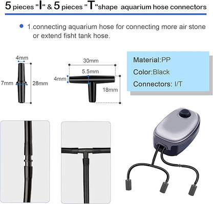 32.8 feet Aquarium Airline tubing Hose 10 air Stone for Fish Tank 10 Aquarium one Way air Check Value for Fish Tank 10 Aquarium Suction Cups 5 Each Aquarium air Controller and I T Hose connectors