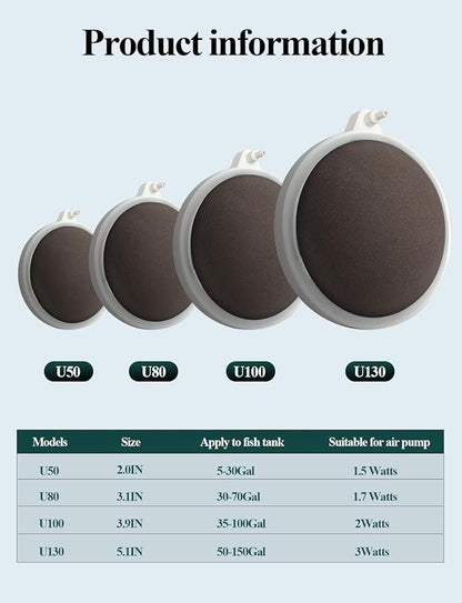 Aquarium Air Stone Fish Tank Bubbler Small Nano Air Bubble Stone Super-High Dissolved Oxygen Diffuser Makes Super Tiny Bubbles 3.2 Inch Airstones