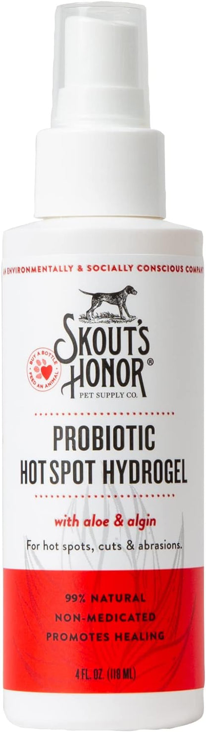 SKOUT'S HONOR Probiotic Hot Spot Hydrogel - Natural Hot Spot Treatment, Soothes and Heals Wounds, Burns, and Irritated Skin, Safe for All Skin Types, 4oz