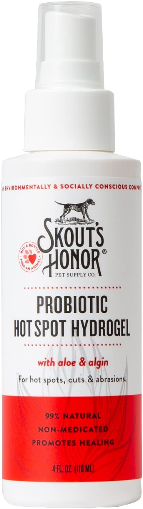 SKOUT'S HONOR Probiotic Hot Spot Hydrogel - Natural Hot Spot Treatment, Soothes and Heals Wounds, Burns, and Irritated Skin, Safe for All Skin Types, 4oz