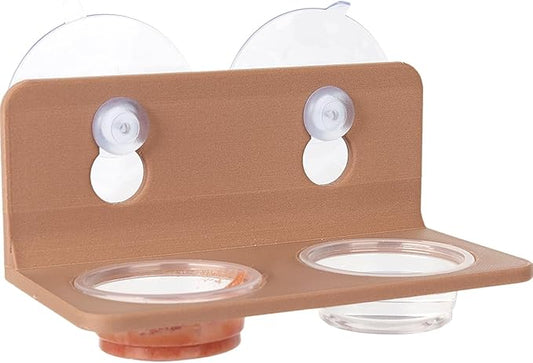Crested Gecko Feeding Ledge with 10PCS Gecko Food Dish - Wooden