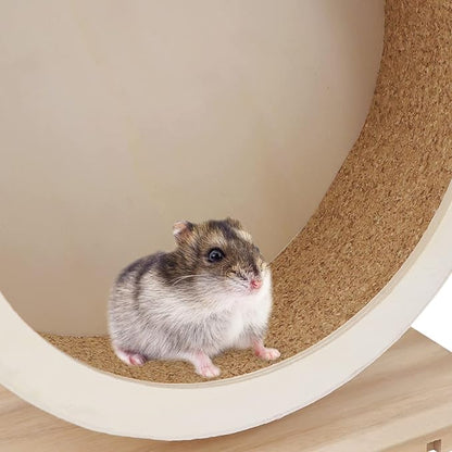 Small Pets Exercise Wheel Hamster Wooden Mute Running Spinner Wheel Play Toy for Rat Gerbil Mice Chinchillas Hedgehogs Guinea Pigs (M)