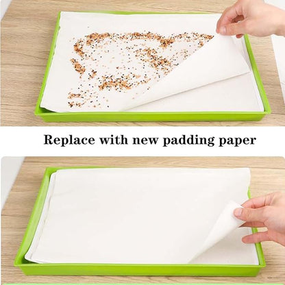 Allazone 100 Sheets Bird Cage Liner Papers, Disposable Bird Cage Paper Liners, Cuttable Pet Animal Cages Cushion, Precut Absorbent Bird Paper for Bird Parrot Small Animal, 9.8'' X 11.8''