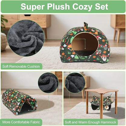 Ferret Hammock, Washable Rat Hammock,3 Pack Rat Cage Accessories,Soft Guinea Pig hammocks, Ferret Rats Chinchilla Bed, Hamster hammocks, Sugar Glider, Squirrel