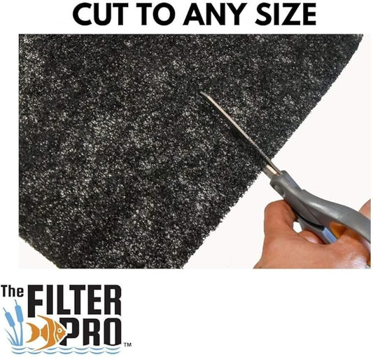 Black Coarse Filter Media, 1.25" Thick, 12" x 56" Roll, Perfect for Aquariums, Ponds or Water Gardens, Made in USA