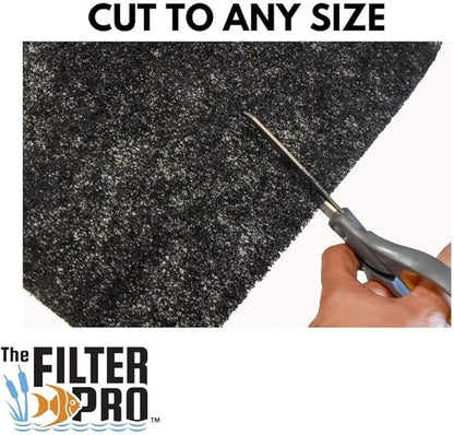 Black Coarse Filter Media, 1.25" Thick, 12" x 12" Pads, 5 Pack, Perfect for Aquariums, Ponds or Water Gardens, Made in USA