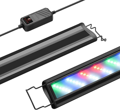 FEDOUR Aquarium LED Light, Full Spectrum Aquarium Plant Light with Timer, Extendable Metal Brackets, for Fish and Plant Tank (12-20 inch)
