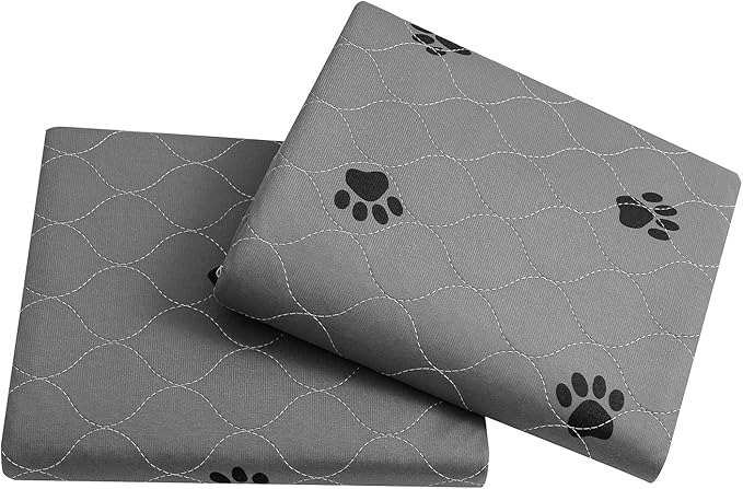 Washable Pee Pads for Dogs + Free Puppy Grooming Gloves/Quilted, Fast Absorbing Machine Washable Dog Whelping Pad/Waterproof Puppy Training Pad/Housebreaking Absorption Pads