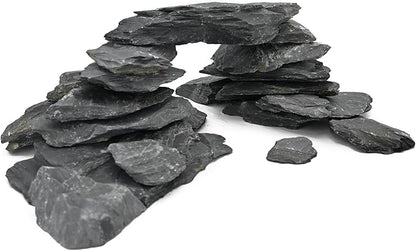 Aquarium Rocks 10LB Natural Slate Rock for Aquarium Landscaping for Terrariums, Reptile Habitats & Creative Aquascaping-3 to 8 Inches
