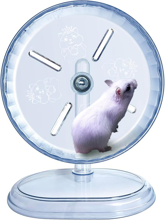 Silent Hamster Wheel, Super-Silent Hamster Exercise Wheels Accessories, Quiet Running Wheels, Adjustable Stand for Hamsters Mice Or Other Small Animals (White, Ф 7 inch)