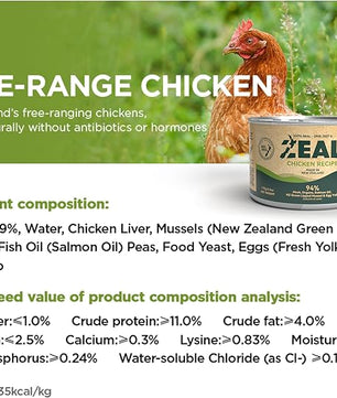 ZEAL New Zealand Canned Wet Dog Food – High Protein, Pure Nutrition, Grain-Free with Superfoods (Chicken, 6oz Can, 12-Pack Tray)