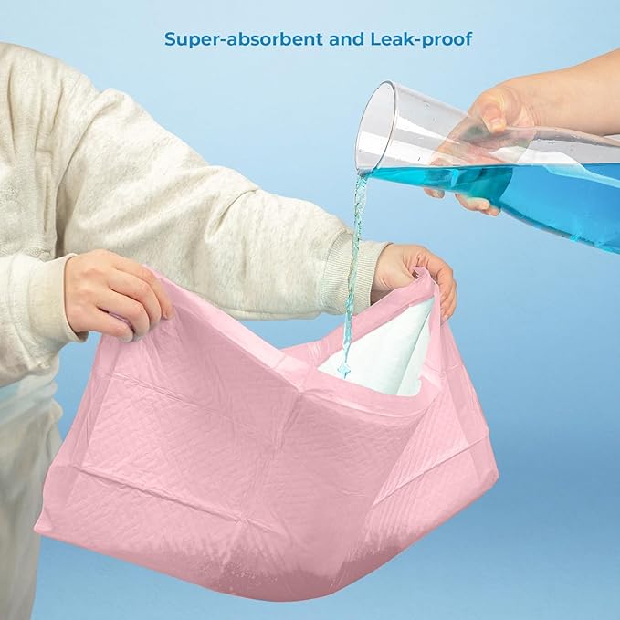 Best Pet Supplies Puppy Pads - Disposable, Dog Training Potty, Super Absorbent Baby Pink Puppy Pee Pads for Dogs (300 Count)