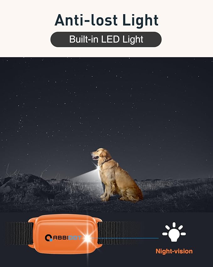 ABBIDOT Dog Shock Collar, 3300 FT Dog Training Collar with Remote, IPX7 Waterproof with 4 Training Modes, Rechargeable E-Collar for Small Medium Large Dogs (5-120 lbs)