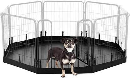 PJYuCien Dog Playpen Bottom Pad, Fits 24 Inch Width 8 Panels Regular Octagon Metal Exercise Pet Playpen, Black (Note:Playpen Not Included)