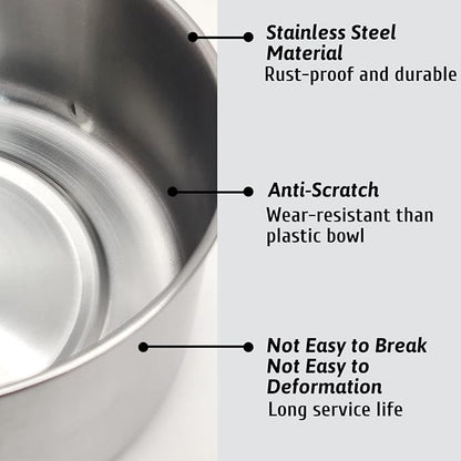 Hamiledyi 2 Pcs Dog Crate Bowl Stainless Steel Puppy Bowls Sturdy Spill-Proof Pet Water Bowl Hanging Water/Food Metal Bowls for Puppy Medium-Sized Dogs Cats (7'' x 2.6'')