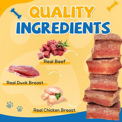 gazeupon Dog Treats,Triple Flavored Meat Bites for Dogs,Healthy Training Treats for Dogs,Made with Real Chicken,Duck,Beef,14.1 oz