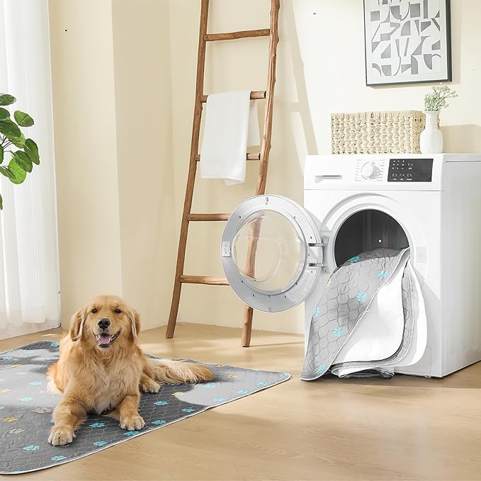 Aitmexcn Washable Puppy Dog Pee Pad, 2PCS 100% Waterproof Whelping Training Mat for Puppy/Senior Dog, Fast Drying Reusable Puppy Pads for Indoor, Outdoor and Car Travel- 36x41'' Llight Gray