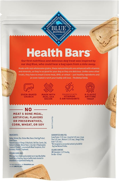 Blue Buffalo Health Bars Crunchy Dog Biscuits, Oven-Baked With Natural Ingredients, Bacon, Egg & Cheese , 16-oz Bag