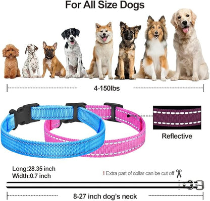 PetJoy Shock Collar Replacement Collar Strap, Reflective Dog Collars Strong, Durable & Adjustable Dog Collar- 2 Piece Set Collar for Dogs