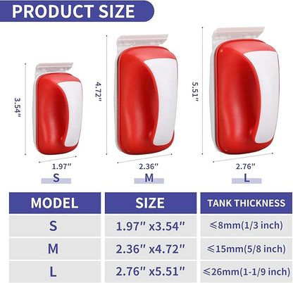 Aquarium Magnet Glass Cleaner Brush,Glass Fish Tank Algae Brush Cleaning Tool, with Two Algae Scraper，Floating Design Brush,Easy to Clean,Suitable for 1/8 to 1/3 Inch Fish Tank(Small)