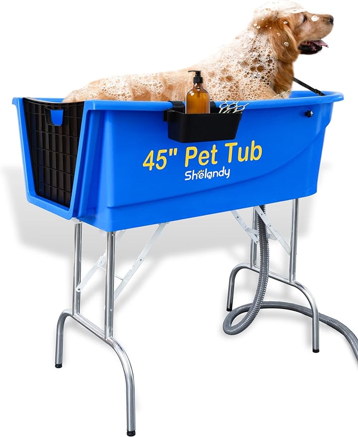 SHELANDY 45" Pet Grooming Bathtub Dog Wash Station | Heavy Duty Bathing Tub (Bathtub Only)