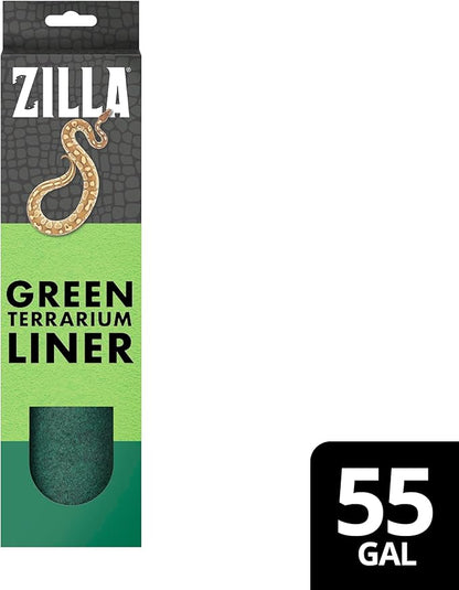 Zilla Reptile Terrarium Bedding Substrate Floor Liner, Green, 55G, 11.75" x 47.5"