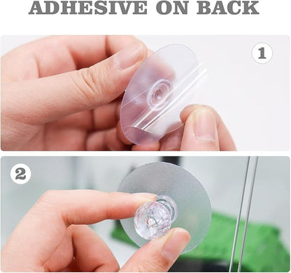 10 Pcs Aquarium Lid Handle, Acrylic Round Handles with Adhesive for Fish Tank Cover, Fish Tank Accessories, Aquarium Lid Handle Replacement