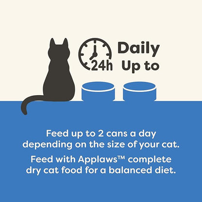 Applaws Wet Cat Food, 24 Count, Limited Ingredient Canned Wet Cat Food, Tuna Fillet with Cheese in Broth, 2.47oz Cans