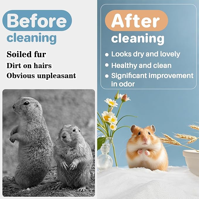 Sukh 14 OZ Hamster Sand Bath - Whit Fine Sand Hamster Bedding Reptile Silica Sand Gerbil Hideout for Hamster Chinchillas Gerbil Syrian Mice Small Animals Small Pets