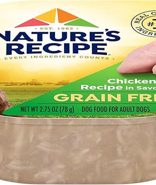 Nature's Recipe Grain Free Wet Dog Food, Chicken & Duck Recipe, 2.75 Ounce Cup (Pack of 12)