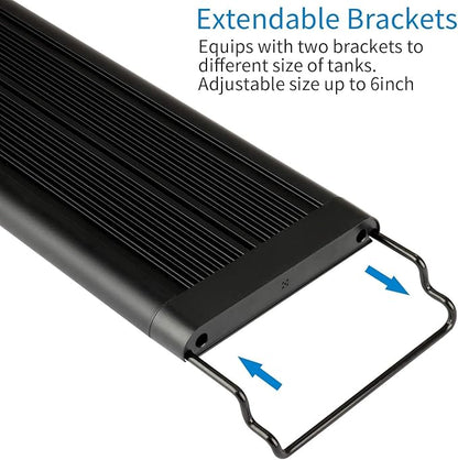 WaterRebirth LED Aquarium Light, Full Spectrum Fish Tank Led Light with Aluminum Alloy Shell Extendable Brackets (48-54 in)