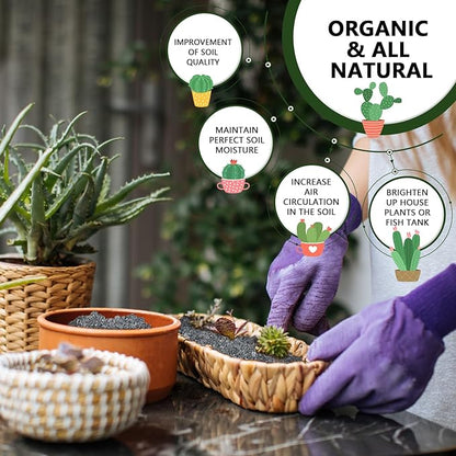 2 LBS Black Pea Gravel, Natural Succulent and Cactus Gravel Pebbles, Pebbles for Indoor Plants, Natural Gardens Mulching, for Houseplants, for Aquarium Gravel, to Maintain Soil Aeration(4-6mm)