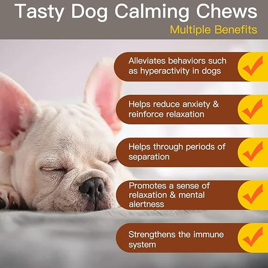 Advanced Calming Chews for Dogs - 120 Count Lamb Flavored Soft Chews for Anxiety, Stress & Barking Relief - All Ages & Sizes