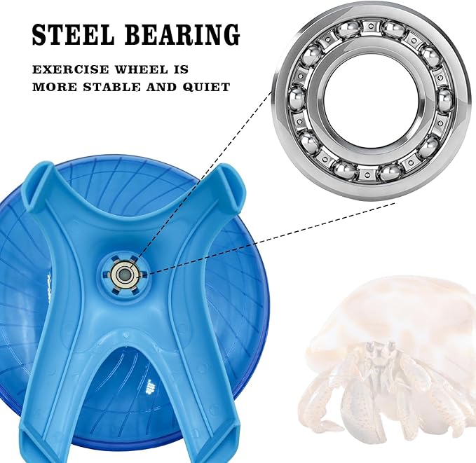 Oooct Hermit Crab Wheel Toy, Small Animals Cage Accessory, Suitable for Hermit Crab, Hamster, Rat