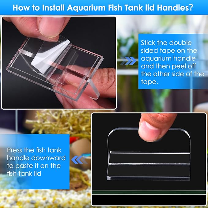 6pcs aquarium lid hinge acrylic fish tank glass canopy handle fish tank hood top cover replacement double tape pull handle