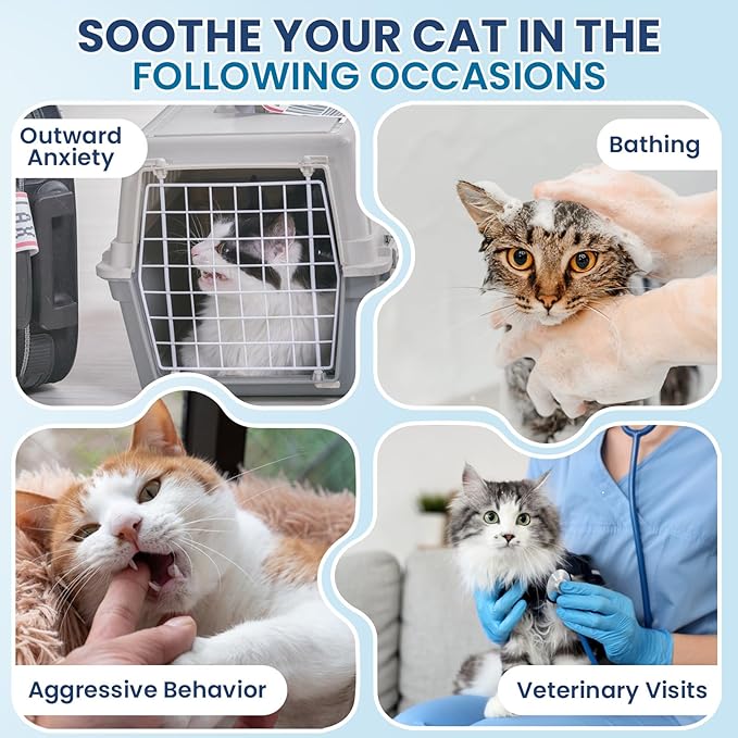 Cat Calming Treats, 200 Hemp Calm Soft Chews to Soothe Stressed Cats Anxiety Relief Reduce Stress & Promote Relaxation Immune Support Chicken Flavored