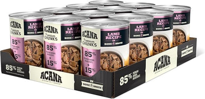 ACANA Premium Chunks in Bone Broth Grain-free Wet Dog Food Lamb Recipe 12.8oz Cans (12 Count)