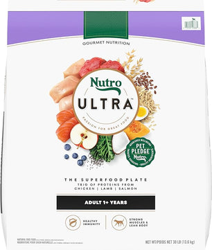 Nutro Ultra Adult Dry Dog Food with a Trio of Proteins from Chicken, Lamb and Salmon, 30 lb Bag