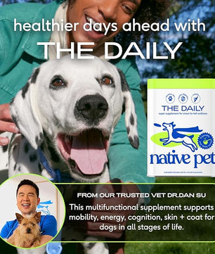 Native Pet Dog Vitamins & Supplements - 11-in-1 Multivitamin Powder for Dogs Food Topper - Collagen, Glucosamine, Probiotics, Omega & More- Supports Healthy Gut, Mobility & Overall Health -120 Scoops