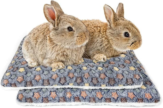 Amakunft 2 Pcs Guinea Pig Bed Mat Washable, Rabbit Winter Bed Pad for Indoor, Warm Small Animal Bed Mattres, Fleece Sleeping Pad for Bunny, Rat, Hedgehog, Sugar Glider, Chinchilla