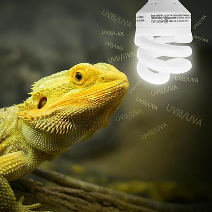 UVB Light Bulb for Reptiles, 9W 10.0 UVA UVB Heat Lamp Bulbs Ideal for Rainforest Reptiles, Bearded Dragons Lizard Turtle Tortoise Iguanas Chameleons Snake (1 Pack)