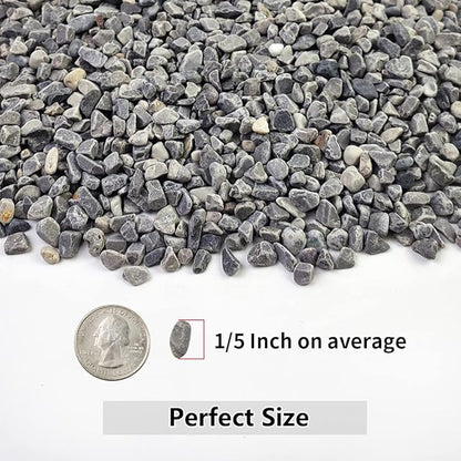 5LB Succulent and Cactus Gravel Pebbles, 1/5 Inch Natural Decorative Polished Stones, River Rocks for Plants, Vases, Aquariums, Terrarium and Outdoor Gardening,Grey