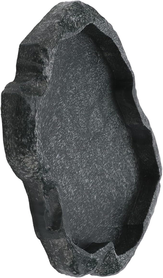 Reptile Water Dish Bowl, Resin Food Bowl Dish, Dark Green Firm Water Dish for Reptile Tank for Tortoise Lizard Pets Feeding Accessories, 1Pcs (M)