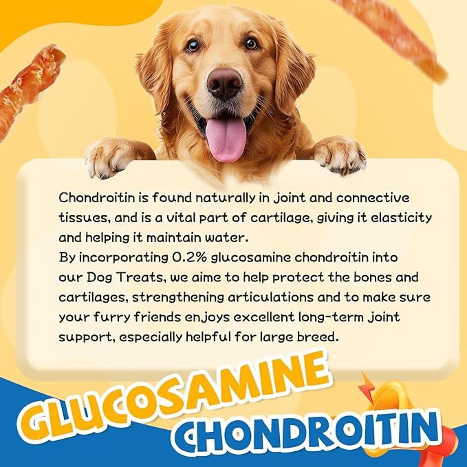 Gazeupon Dog Dental Treats, Chicken Wrapped Peanut Butter Sticks, Healthy Training Snacks for Dogs, Easy to Digest, w/Glucosamine Chondroitin