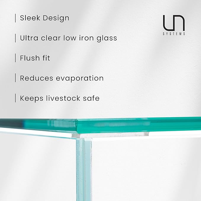 Ultum Nature Sytems Tank Lids for Rimless Tanks - Ultra Clear Rimless Aquarium Lid, Fish Tank Lid Cover for Glass Aquarium, Frameless Aquarium Lid, Cover for Tank - 16C, 16S, 16T (Flush Fit)